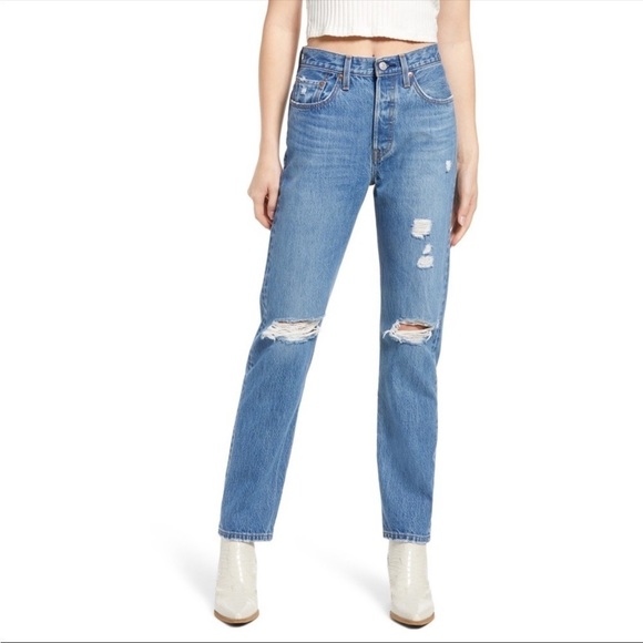 Levi's Denim - Nwt | levi's 501 Ripped Straight Leg Jeans in Athens Crown Size 26X30